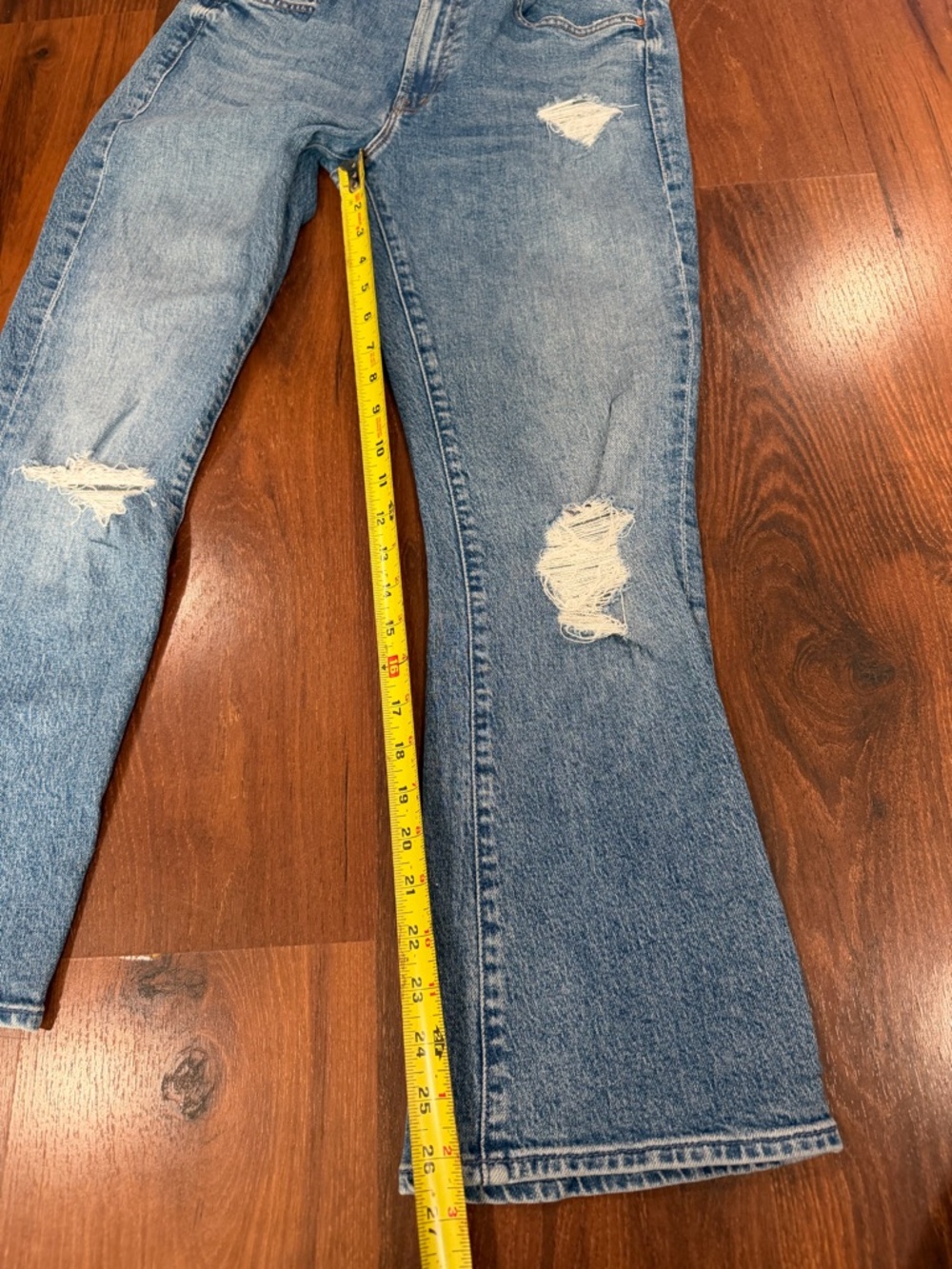 Mother The Insider Ankle jeans in Bloom And Doom Sz 28 Blue ripped - Picture 12 of 15